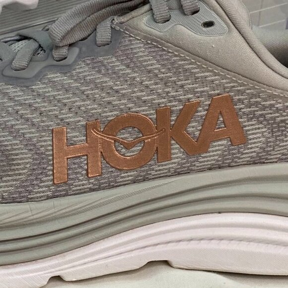 HOKA Gaviota 5 Women’s Running Shoes Gray / Rose Gold Size 9.5B - Picture 2 of 13